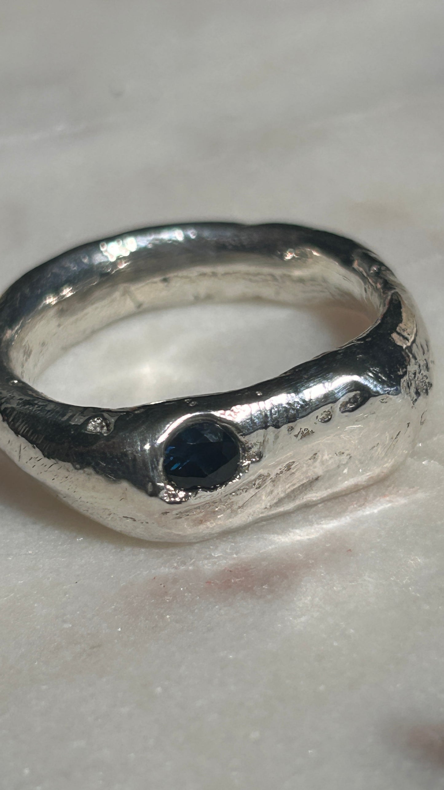 Blazar Sand Cast with Sapphire size 13.5