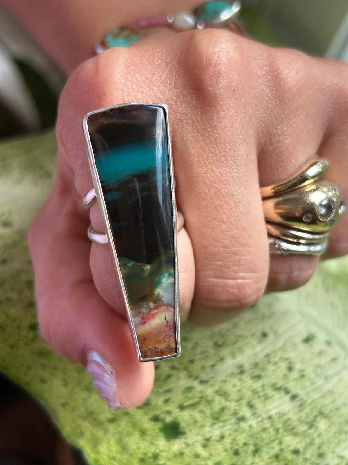 Indonesian Opalized Wood Ring Size 8