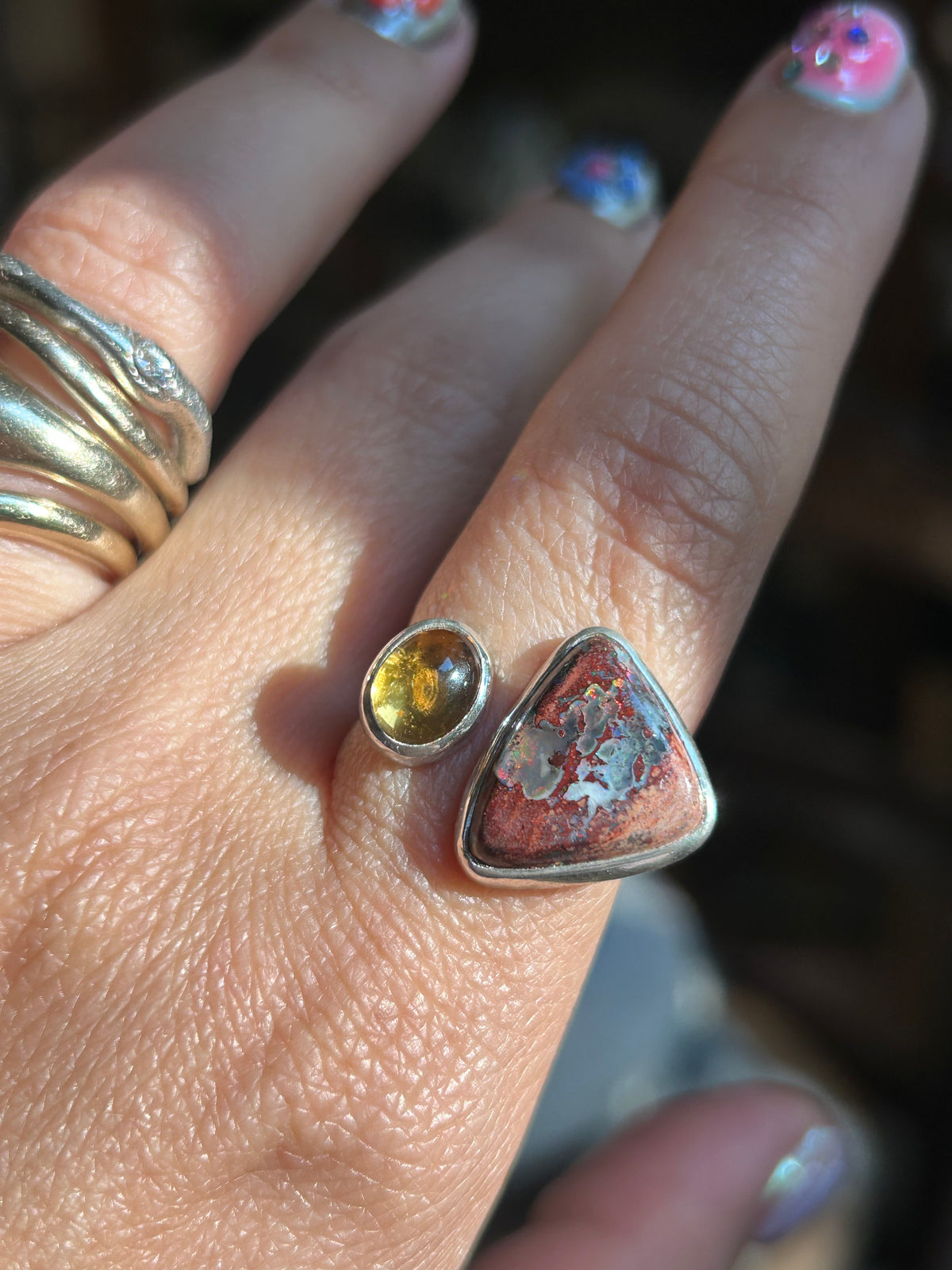 Fire Opal & Citrine