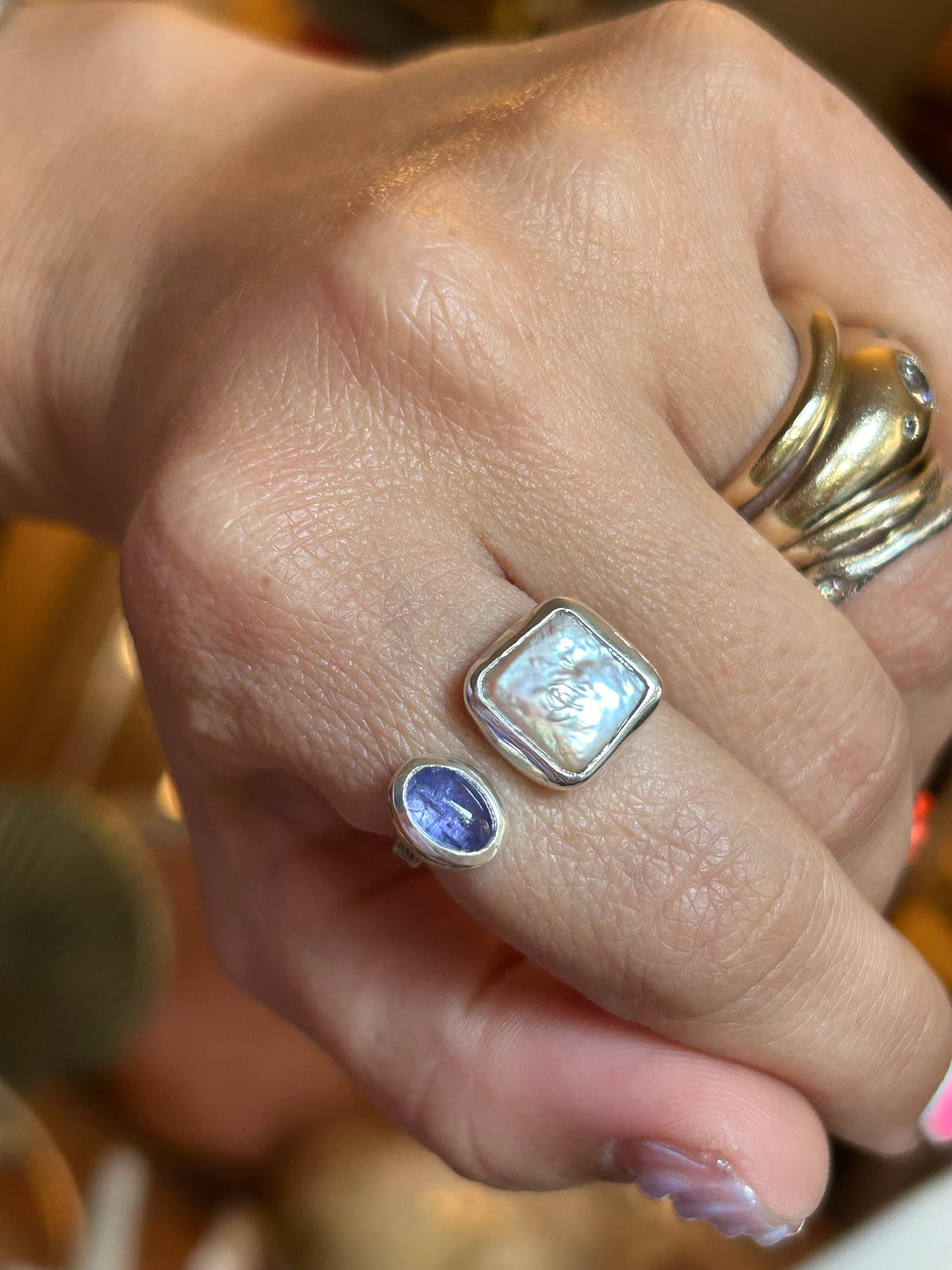 Freshwater Pearl & Tanzinite 7.5