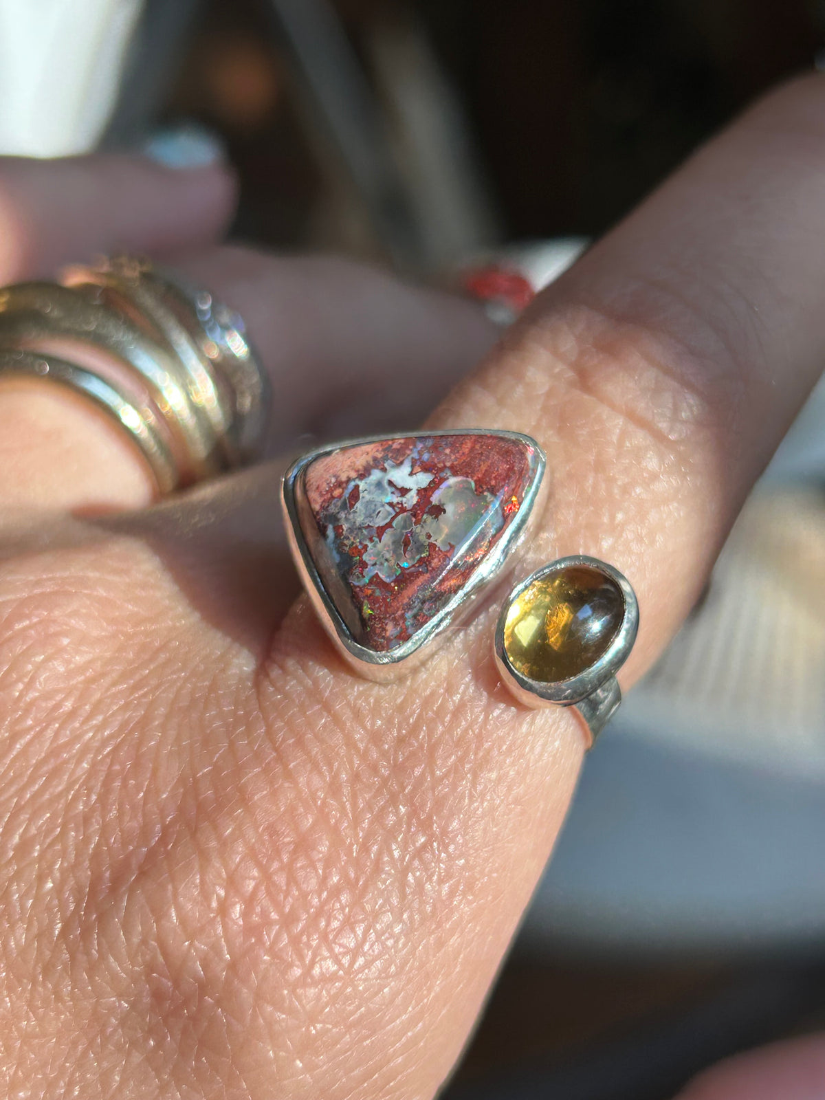 Fire Opal & Citrine