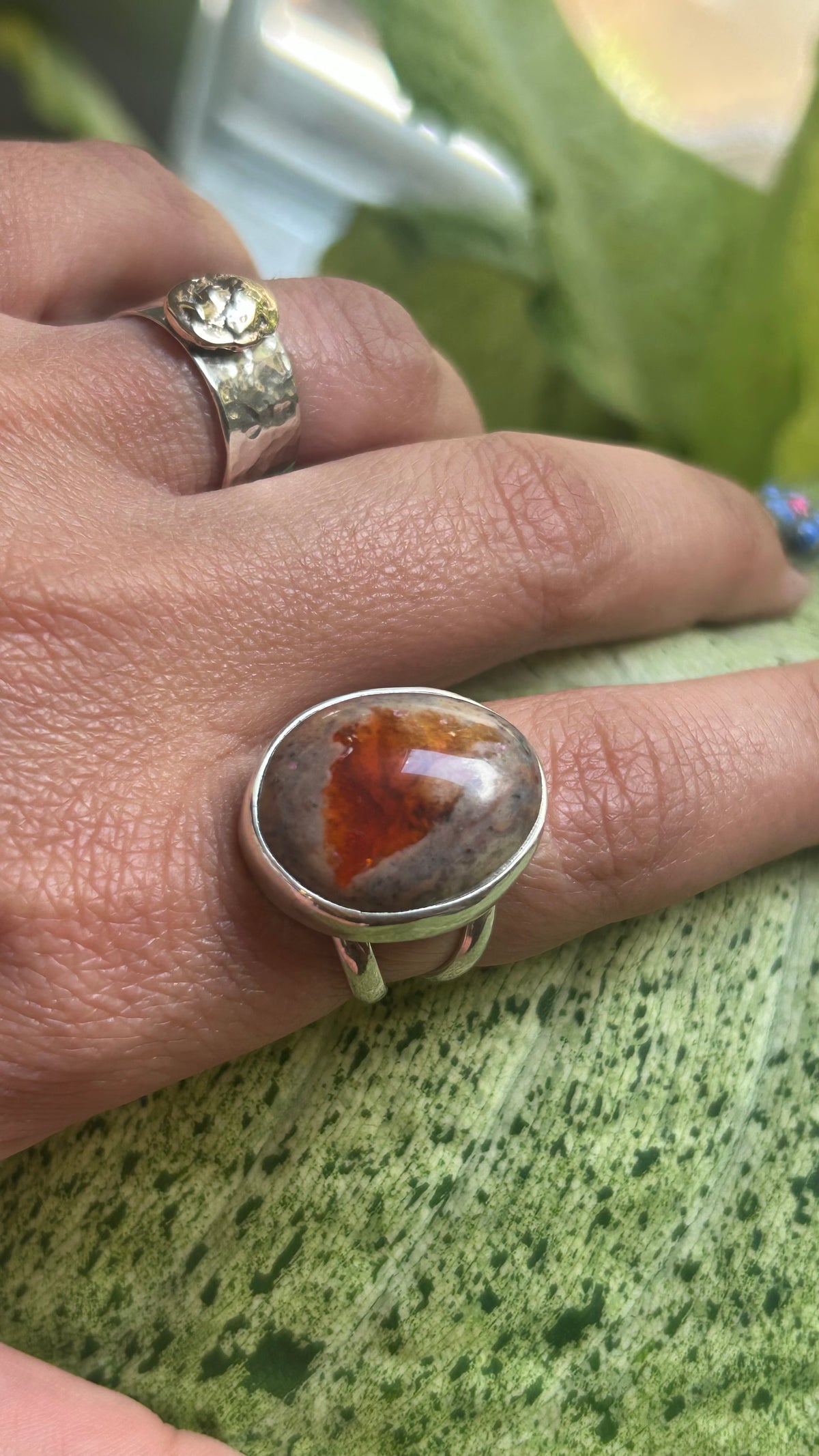 Fire opal double band size 7.5