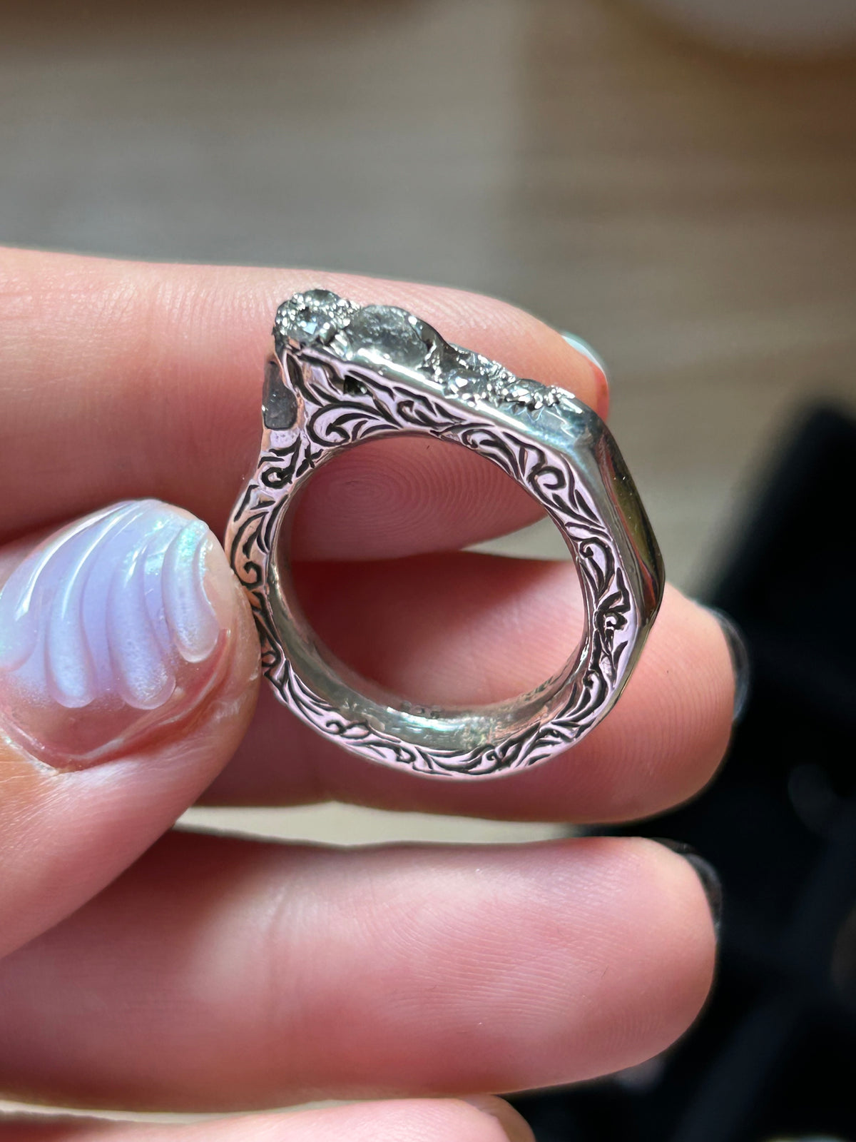 Blazar x HGJ Raw sapphire and CZ Ring