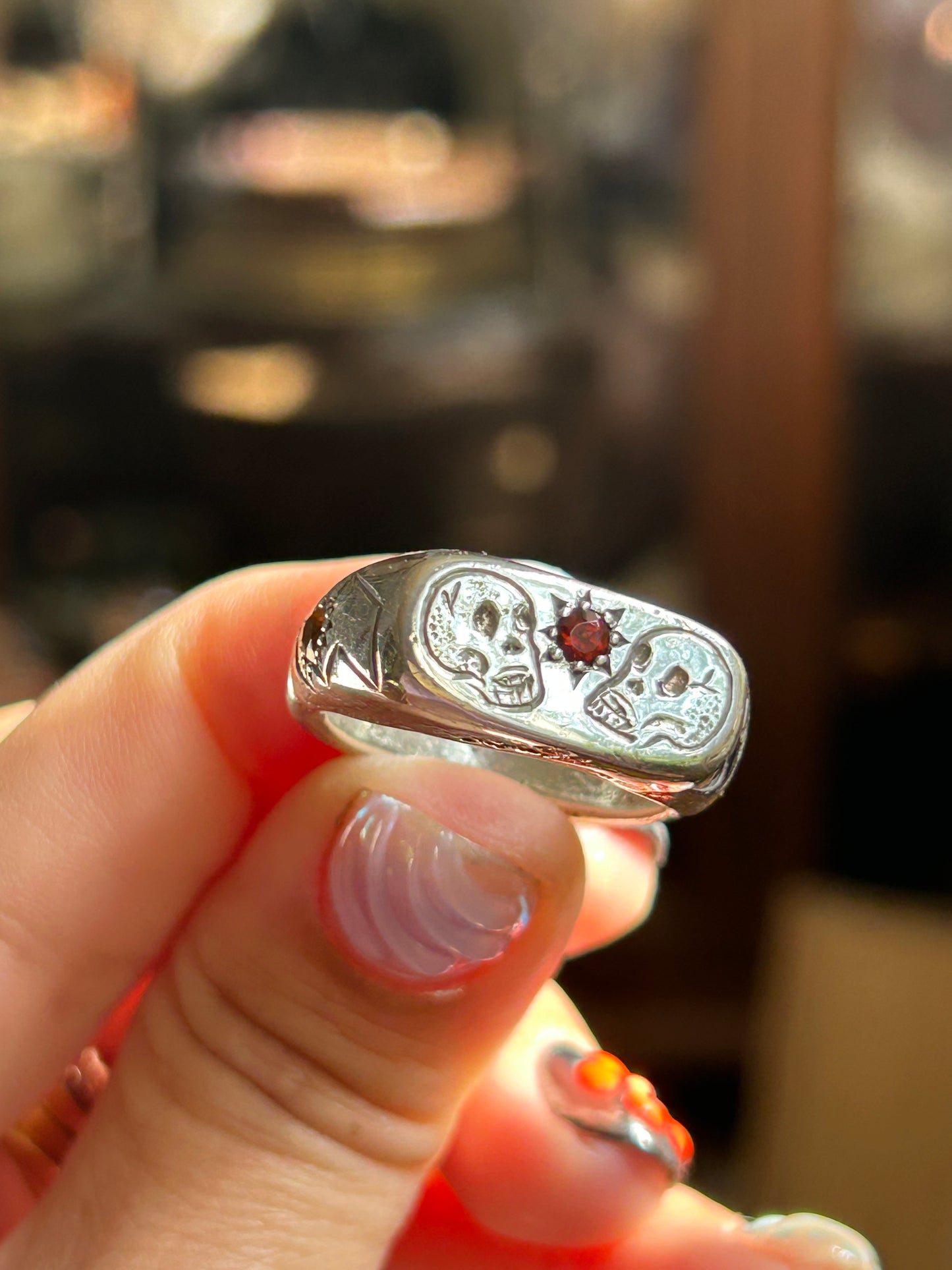 Blazar x HGJ ‘til death ring featuring Garnet, Citrine & Sapphire