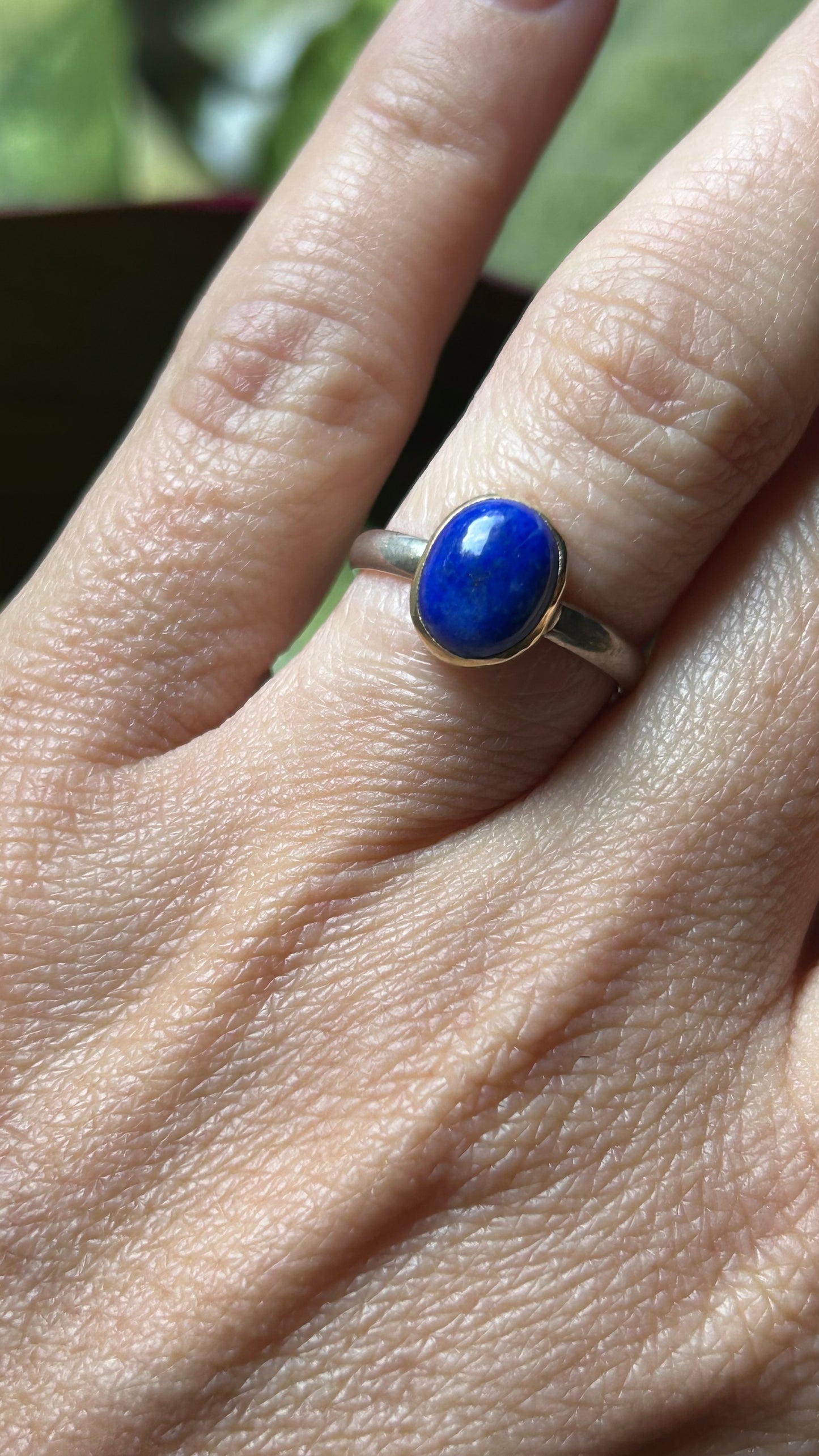 Mixed metal Lapis Lazuli ring size 7