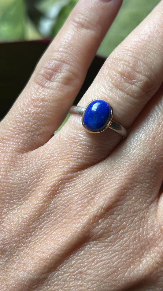 Mixed metal Lapis Lazuli ring size 7