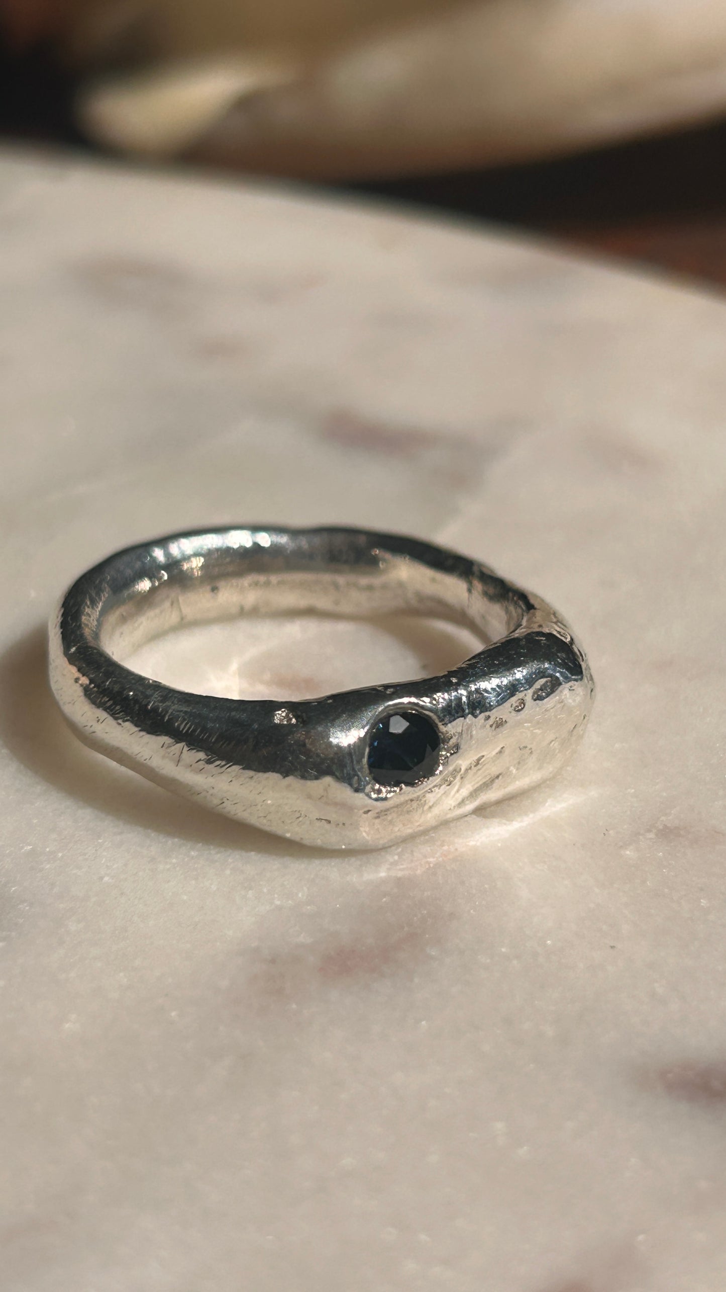 Blazar Sand Cast with Sapphire size 13.5
