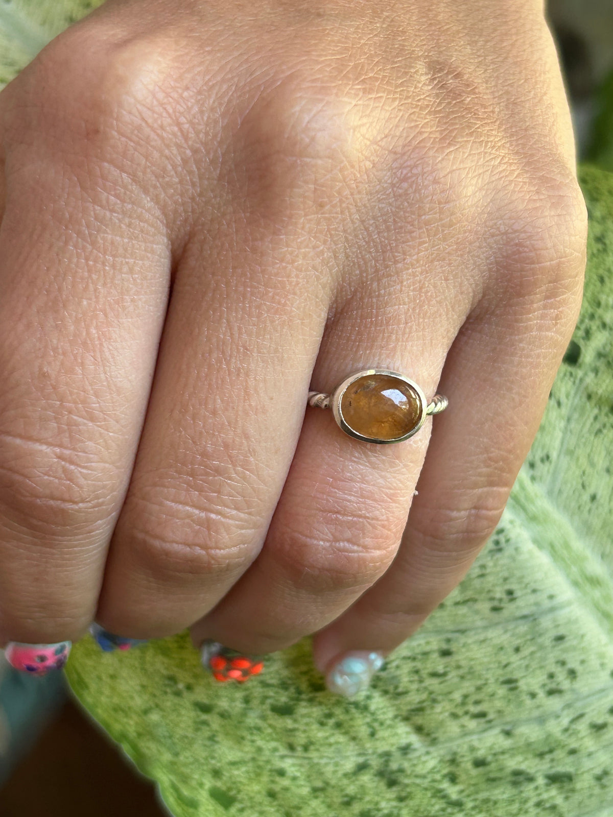 Hessonite Garnet Ring size 7.5
