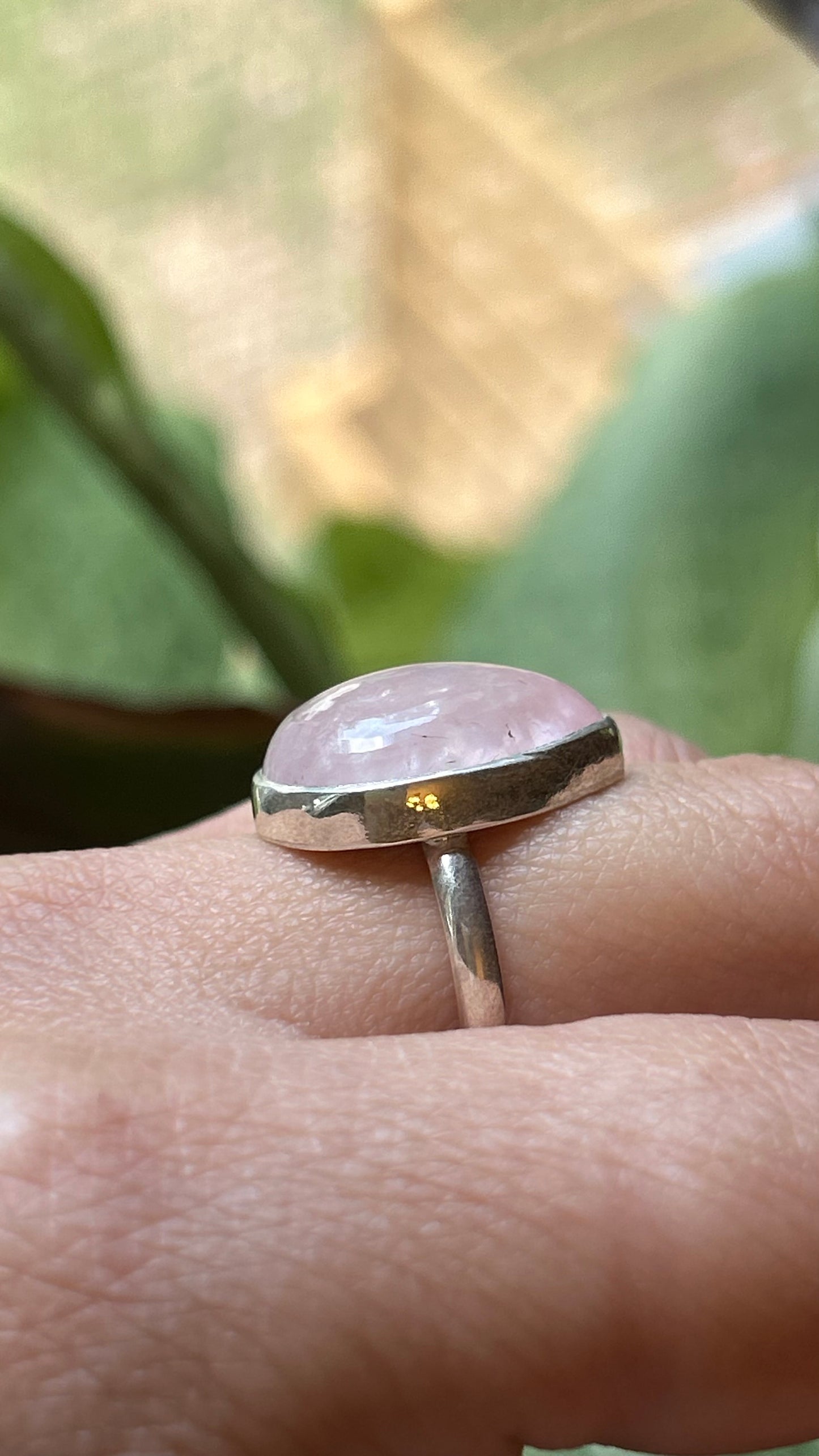 Rose quartz ring size 8