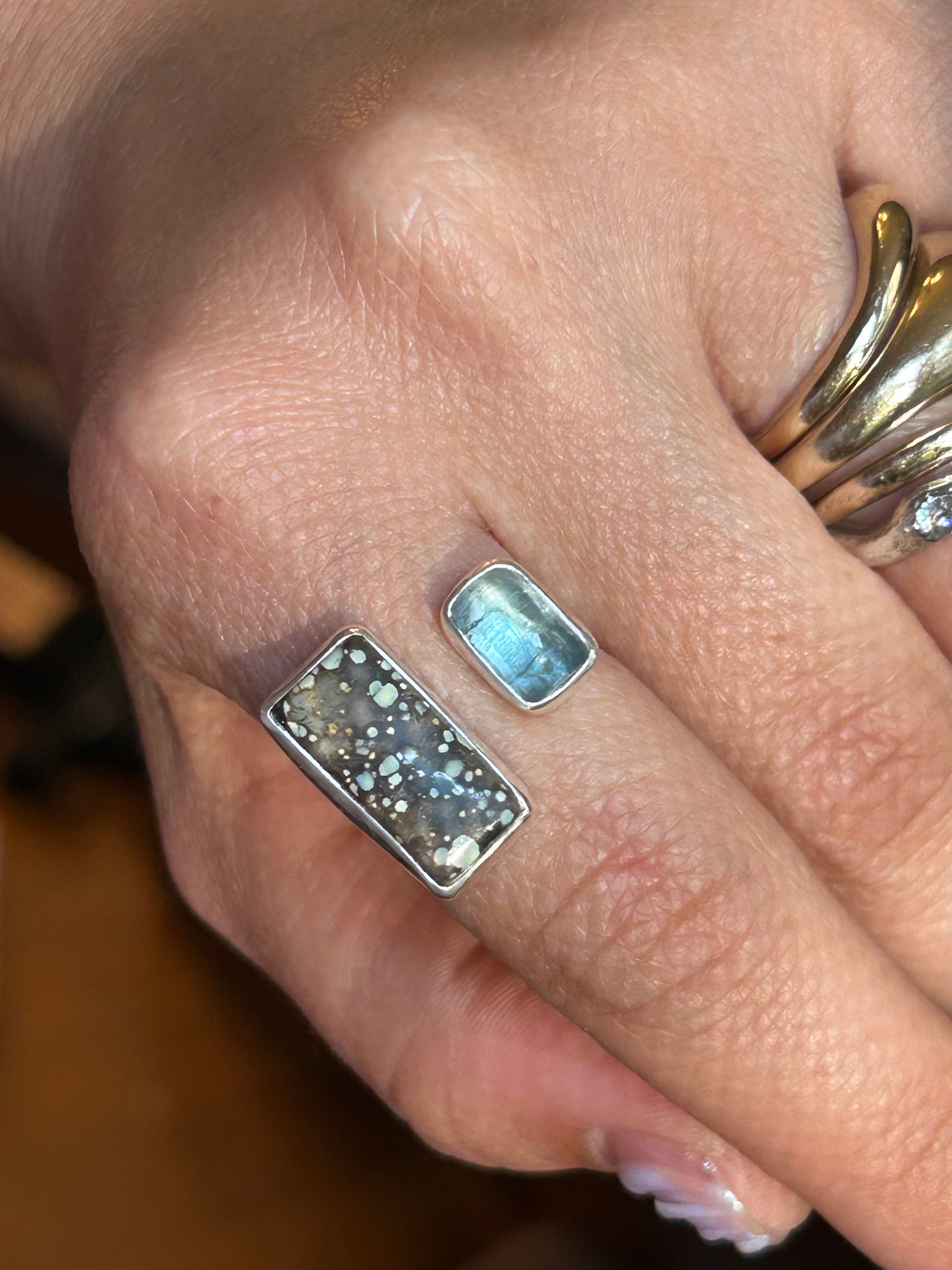Aquamarine & Variscite Ring