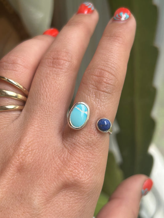 Blue Ridge Turquoise & Lapis Lazuli Adjustable Ring