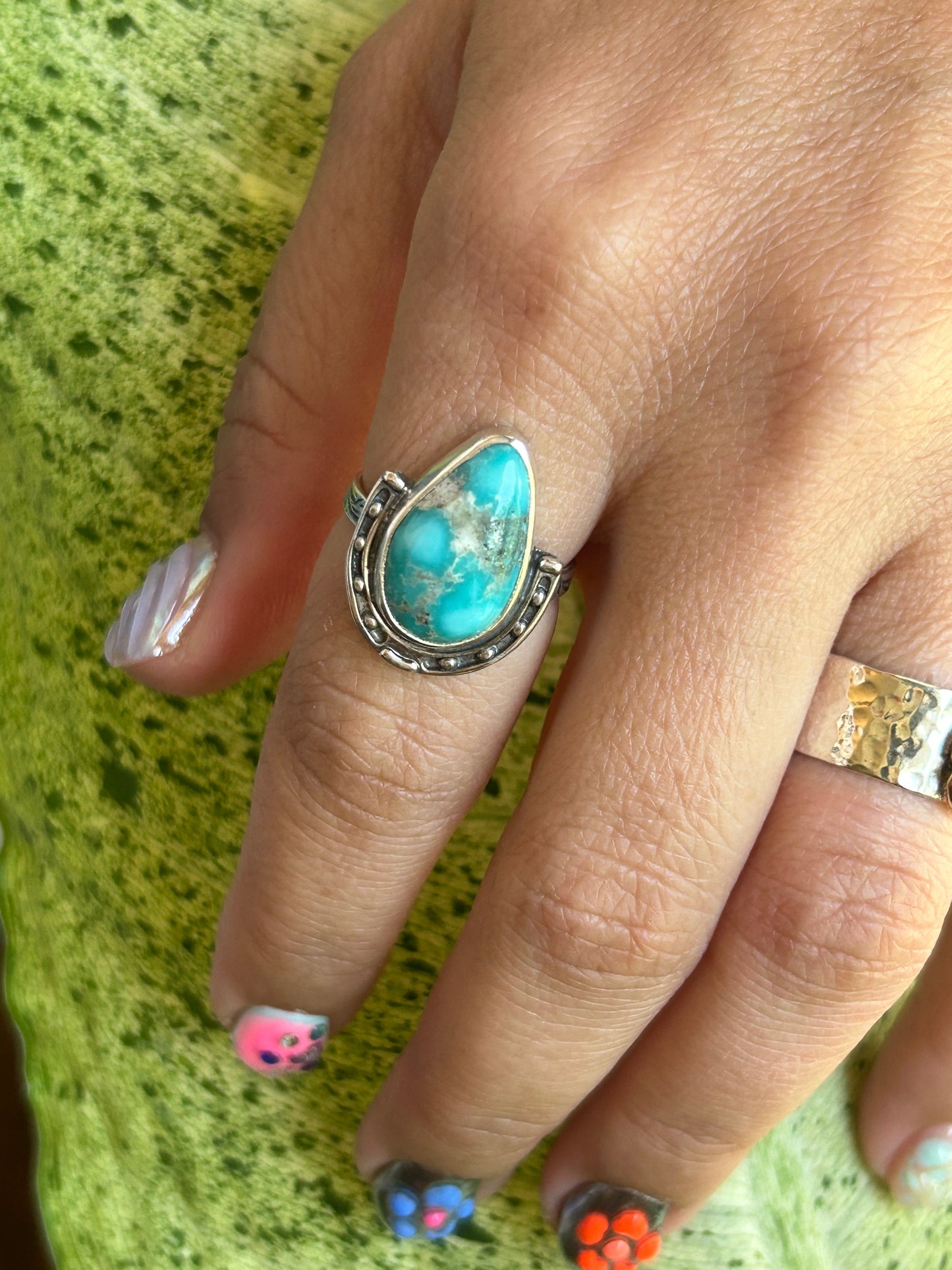 Turquoise Horseshoe Ring size 7