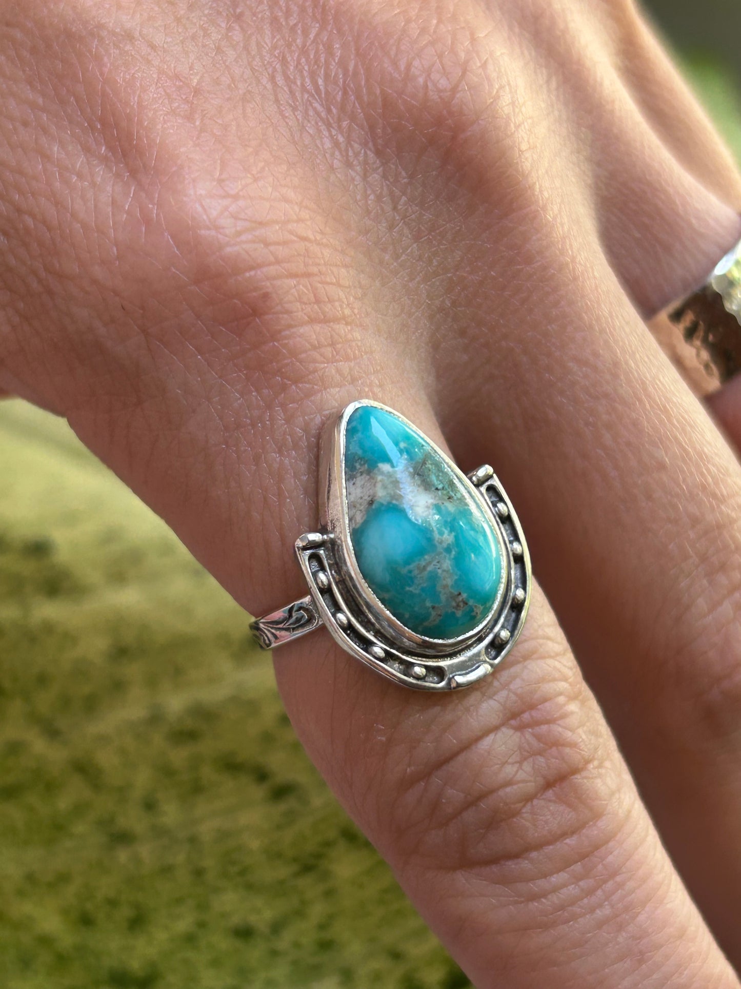 Turquoise Horseshoe Ring size 7