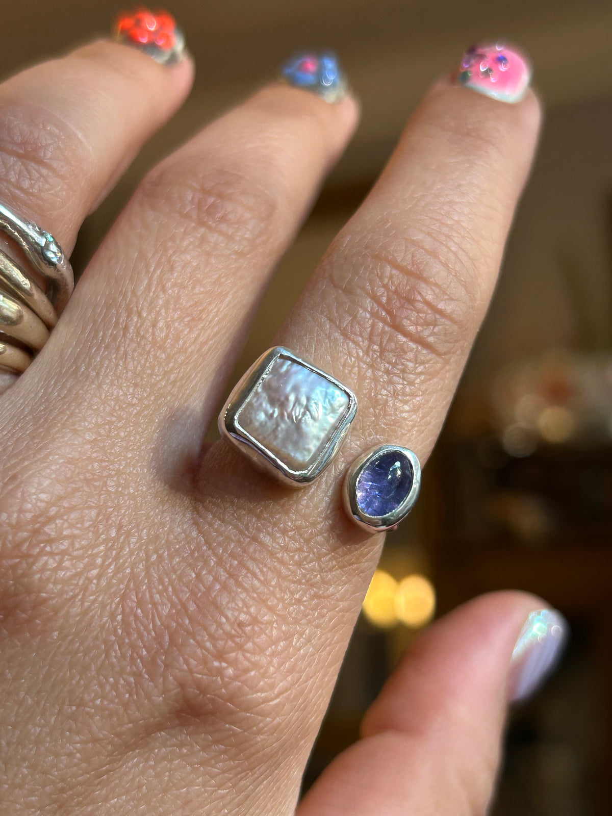 Freshwater Pearl & Tanzinite 7.5