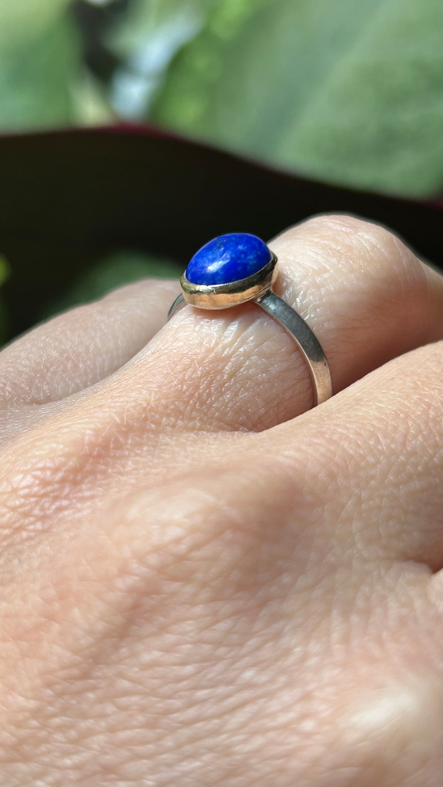 Mixed metal Lapis Lazuli ring size 7