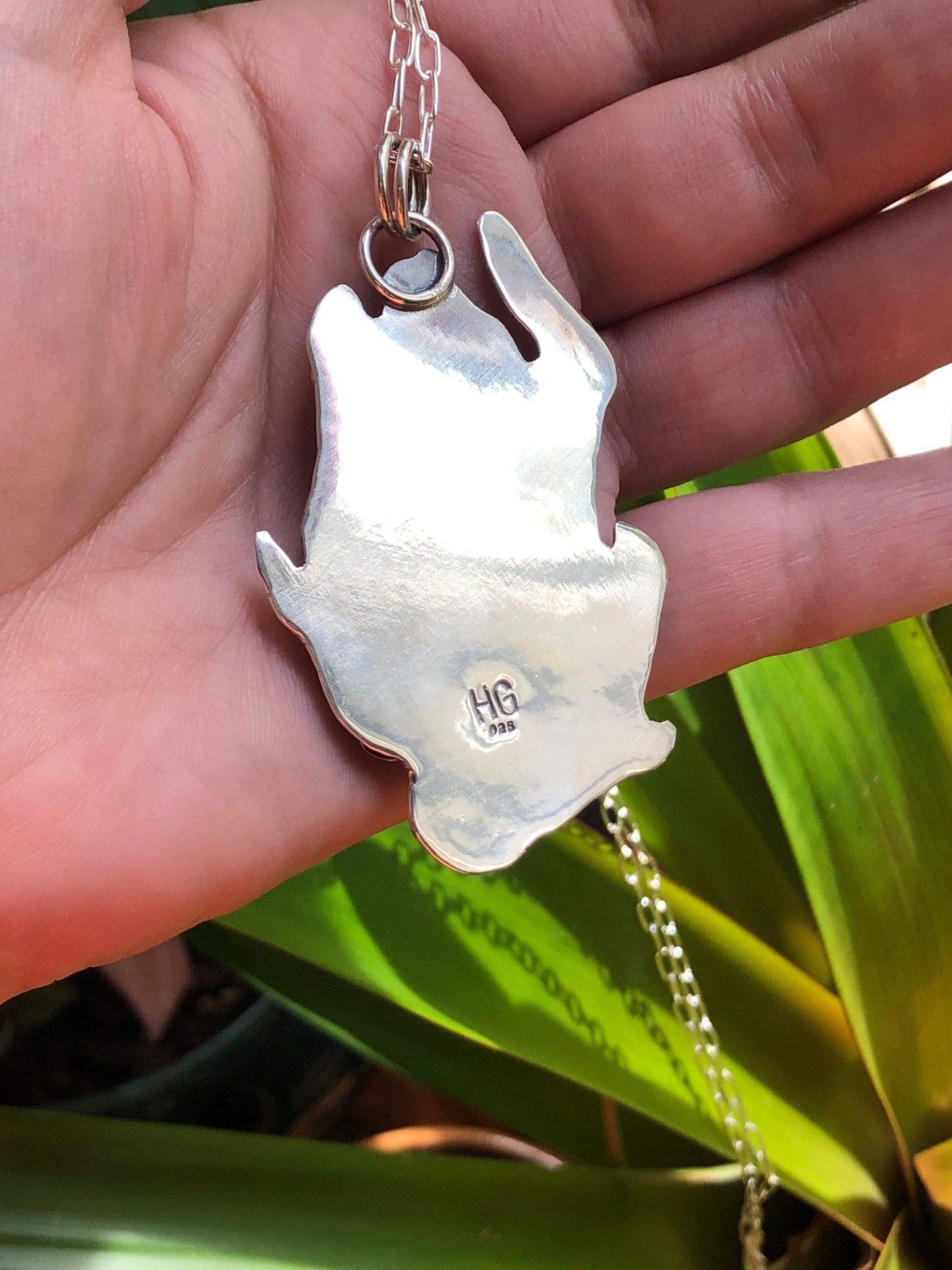 Carved Fish Agate Pendant