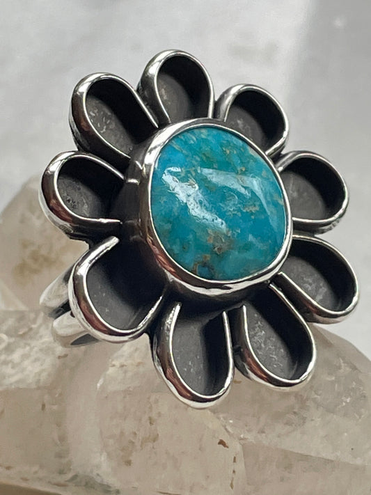 Size 7 Kingman Turquoise Daisy Ring